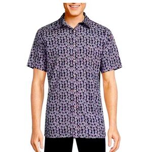 Cremieux Blue Label Hula Dancer Poplin Short Sleeve Woven Shirt